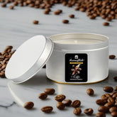 Coffee Scented Candle in Silver Tin